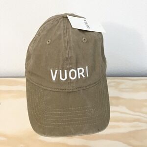 Vuori Hat Cap Strap Back Mens One Size Camel Ball Cap Logo Embroidered